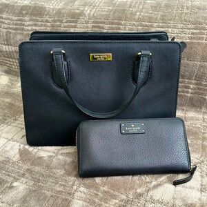 Kate spade bag with matching black wallet